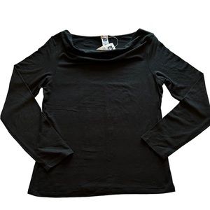 Gap Stretch Women’s NWT Black Draped Neck Top SZ M